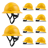 Full Brim Hard Hat 10 Pack ANSI Safety Helmets for Construction Crews