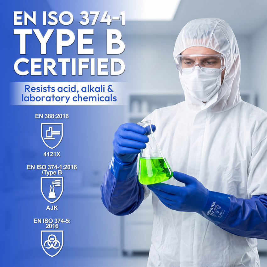UNINOVA 26-Inch PVC Chemical Resistant Gloves – Sandy Grip, Full Arm