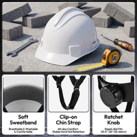 UNINOVA Non-Vented Class E Hard Hat, 4-Point Ratchet, Chin Strap