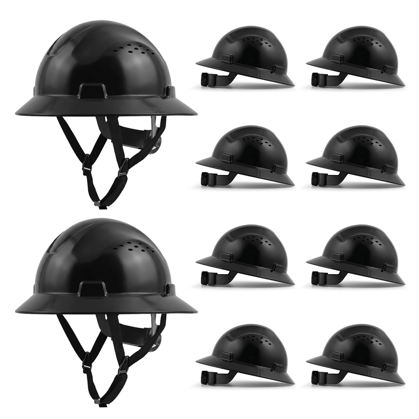 UNINOVA Vented Full Brim Hard Hats for Crews – 2, 6 or 10 Pack