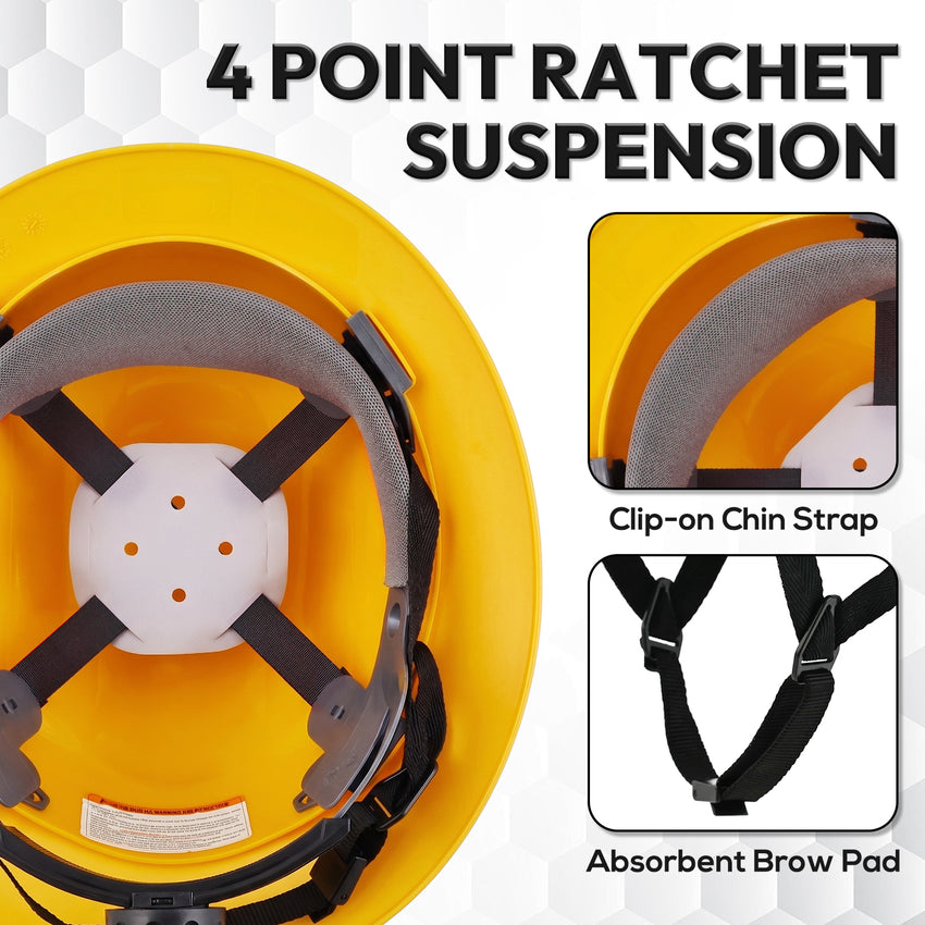UNINOVA Vented Full Brim Hard Hats for Crews – 2, 6 or 10 Pack