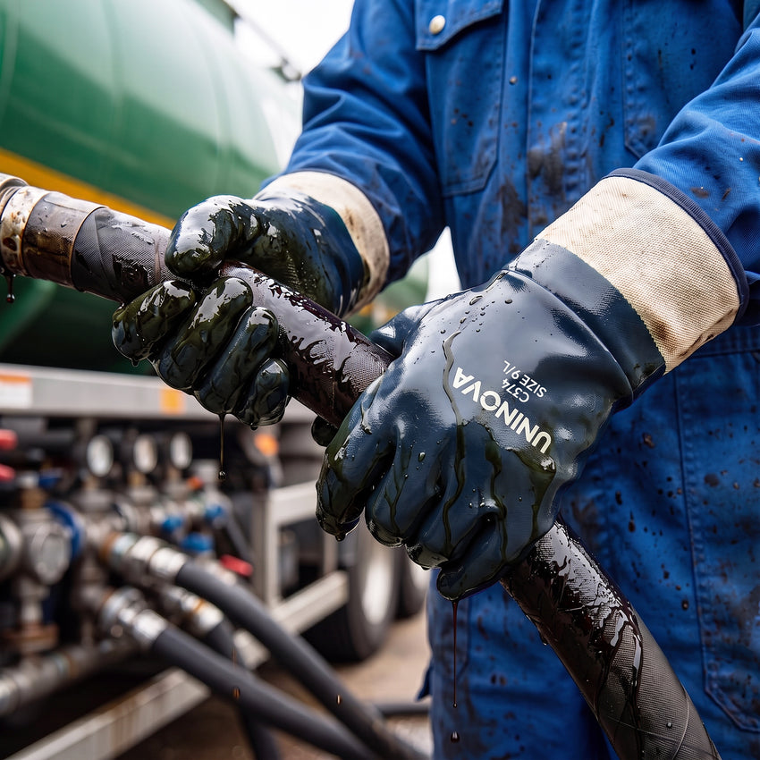 UNINOVA Fully Coated Nitrile Chemical Resistant Gloves – Oil & Fuel Resistant