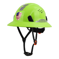 UNINOVA Full Brim Vented Hard Hat, Type I Class C, 6-Point Suspension & Reflective Stickers