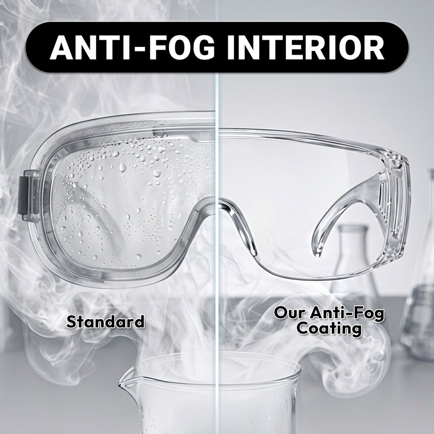 UNINOVA OTG Safety Glasses Over Prescription Glasses – Clear Anti-Fog, 12 Pack