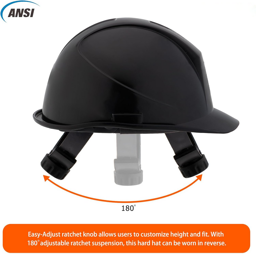UNINOVA Class E Non-Vented HDPE Cap-Style Hard Hat with 6-Point Ratchet Suspension