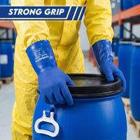 UNINOVA 11-Inch PVC Chemical Resistant Gloves – Sandy Grip, Cotton Lined