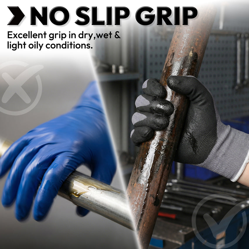 UNINOVA Nitrile Coated Touchscreen Work Gloves with MicroFoam Grip – Bulk Pack Options