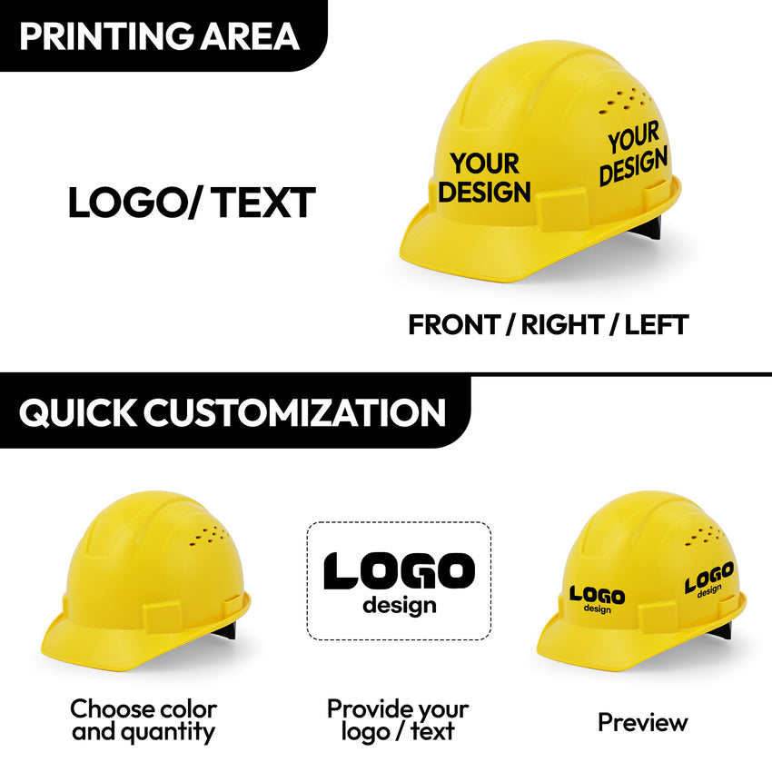 UNINOVA Custom Logo Vented Cap Style Hard Hat, ANSI Type I Class C