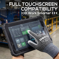 6 Pairs A2 18 Gauge Grey PU Anti Cut Work Gloves Industrial Safety Gloves for Construction Warehouse Manufacturing General Work