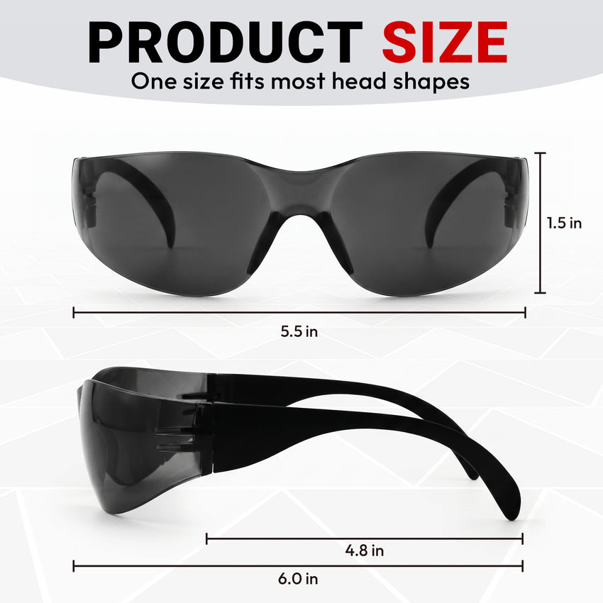UNINOVA Wraparound Safety Glasses – ANSI Z87.1, Anti-Fog & Anti-Scratch, Clear/Smoke