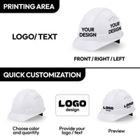 UNINOVA Custom Logo Vented Cap Style Hard Hat, ANSI Type I Class C