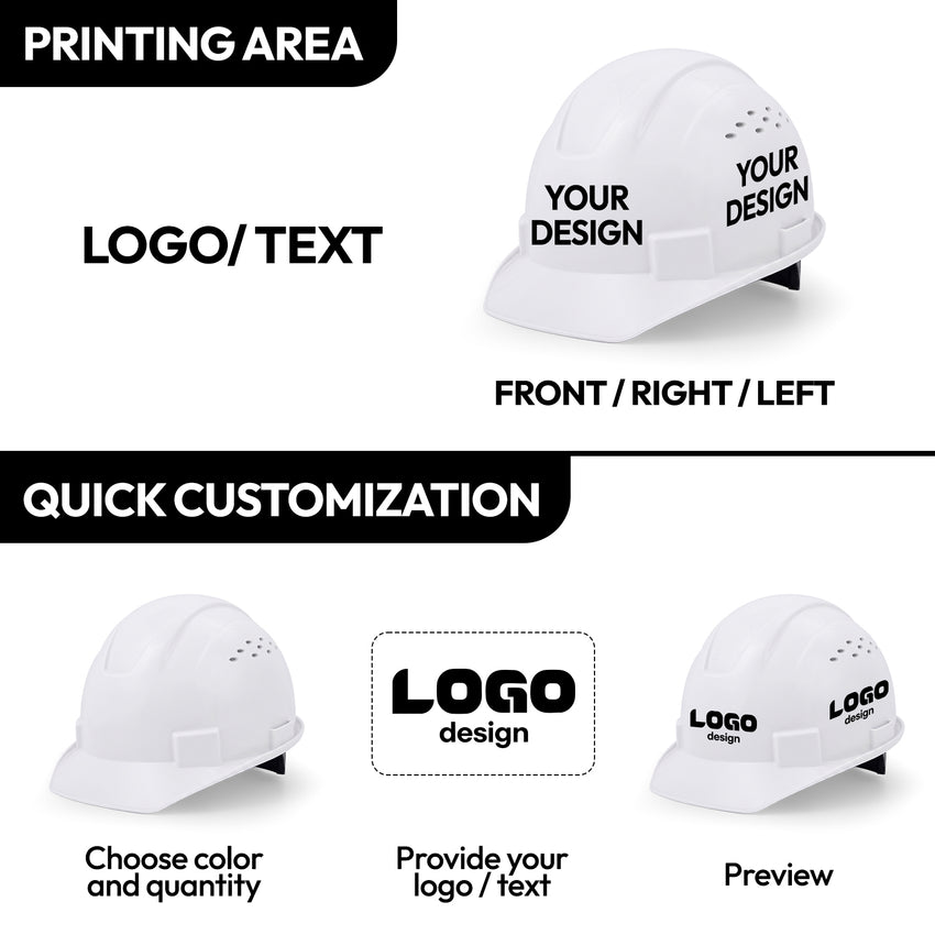 UNINOVA Custom Logo Vented Cap Style Hard Hat, ANSI Type I Class C