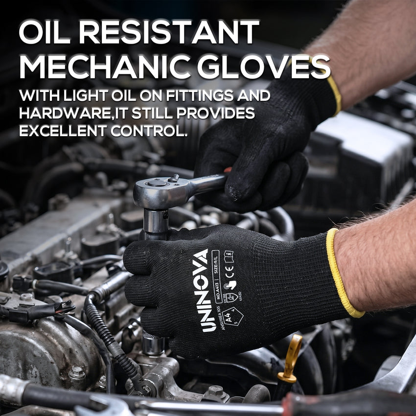 UNINOVA ANSI A4 Oil-Grip 13-Gauge Work Gloves – Multipack