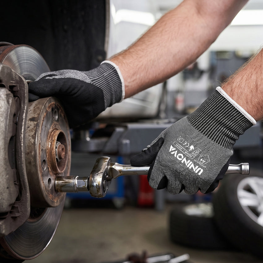 UNINOVA ANSI A4 18-Gauge Nitrile-Coated Gloves, Reinforced Thumb