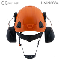 UNINOVA Vented Hard Hat with Visor & Earmuffs – ANSI Type I Class C