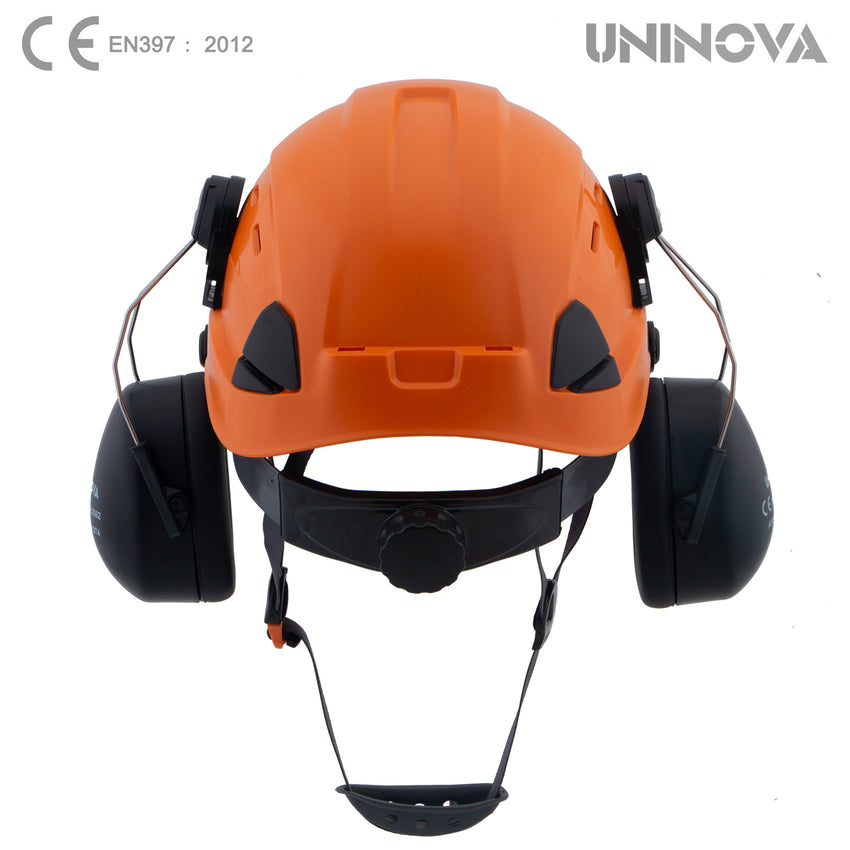 UNINOVA Vented Hard Hat with Visor & Earmuffs – ANSI Type I Class C