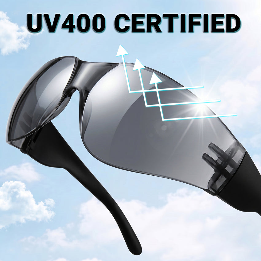 UNINOVA Wraparound Safety Glasses – ANSI Z87.1, Anti-Fog & Anti-Scratch, Clear/Smoke