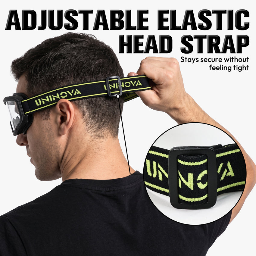UNINOVA OTG Safety Goggles – ANSI Z87.1, Anti-Fog, Clear/Smoke