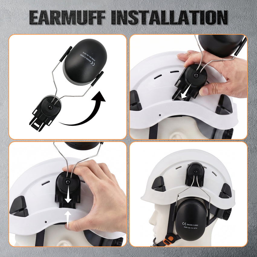 UNINOVA Logging PPE Kit Arborist Safety Gear Set with Vented Hard Hat Earmuffs Clear & Tinted Safety Glasses and A4 Cut Resistant Gloves