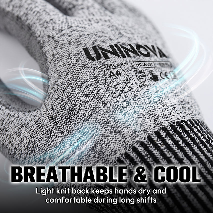 UNINOVA ANSI A4 Cut-Resistant Touchscreen Work Gloves