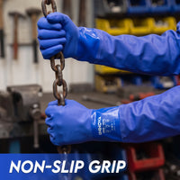 UNINOVA 26-Inch PVC Chemical Resistant Gloves – Sandy Grip, Full Arm