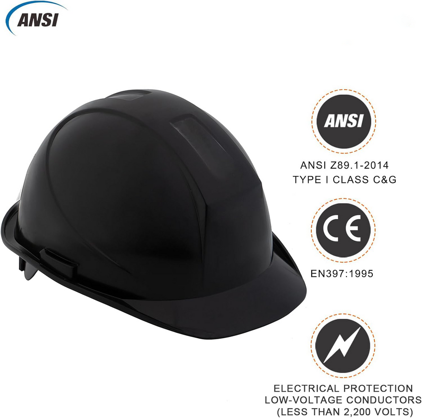 UNINOVA Class E Non-Vented HDPE Cap-Style Hard Hat with 6-Point Ratchet Suspension