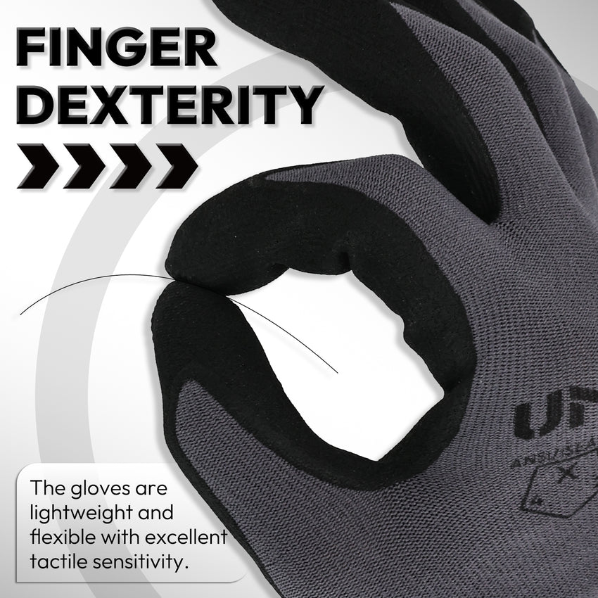 UNINOVA Nitrile Coated Touchscreen Work Gloves with MicroFoam Grip – Bulk Pack Options