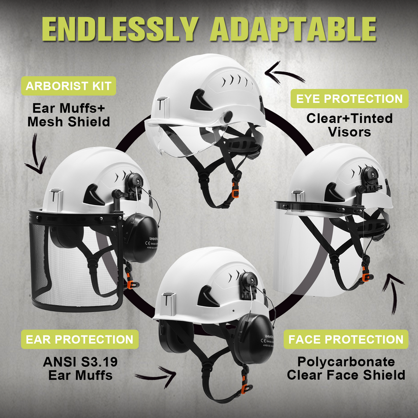 UNINOVA Type II Vented Safety Helmet – ANSI/ISEA Z89.1-2014 Class C Hard Hat with Ratchet Fit & Chin Strap
