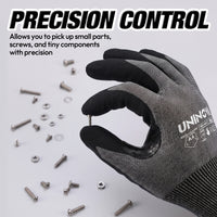 UNINOVA ANSI A4 18-Gauge Nitrile-Coated Gloves, Reinforced Thumb