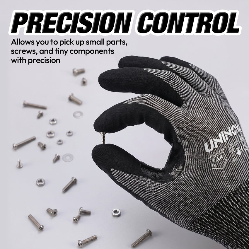 UNINOVA ANSI A4 18-Gauge Nitrile-Coated Gloves, Reinforced Thumb