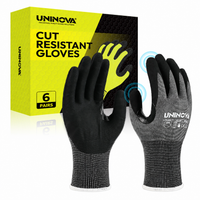 UNINOVA ANSI A4 18-Gauge Nitrile-Coated Gloves, Reinforced Thumb