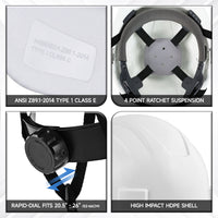 UNINOVA Custom Logo Vented Cap Style Hard Hat, ANSI Type I Class C