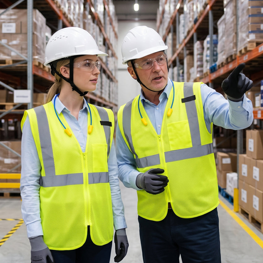 New Hire PPE Kit - Hard Hat, Class 2 Safety Vest, Glasses, Gloves & Earplugs