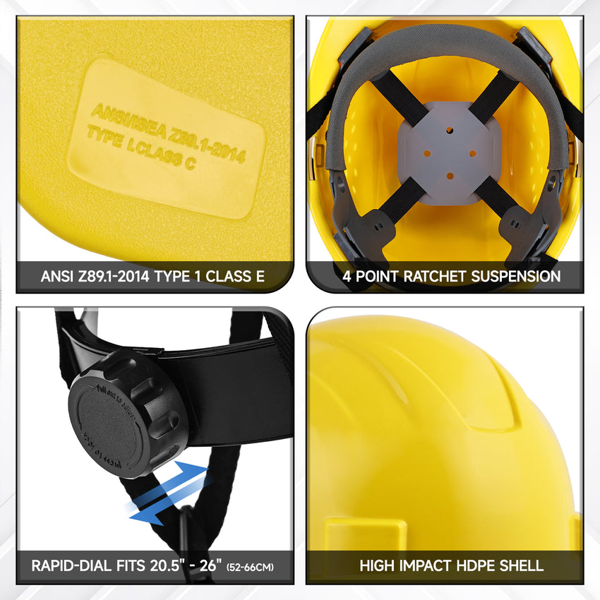 UNINOVA Custom Logo Vented Cap Style Hard Hat, ANSI Type I Class C