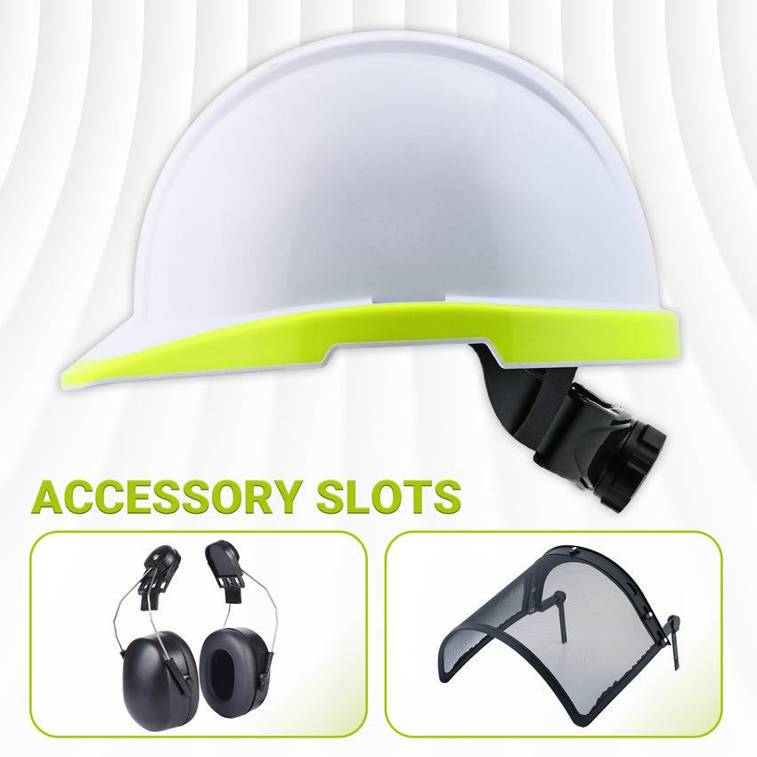 UNINOVA Type I Class E Hard Hat – ANSI Z89.1 Non-Vented ABS Helmet with 6-Point Ratchet Suspension
