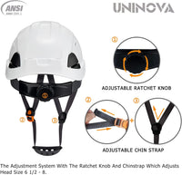 UNINOVA Low-Profile Vented ABS Hard Hat with 6-Point Suspension, Type I Class C