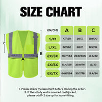 ANSI Class 2 High Visibility Safety Vest Reflective Mesh Work Vest with Zipper and Radio Mic Tab for Construction Warehouse