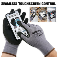 UNINOVA Sandy Nitrile Coated Touchscreen Work Gloves – 13 Gauge Nylon General Purpose Gloves
