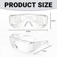 UNINOVA OTG Safety Glasses Over Prescription Glasses – Clear Anti-Fog, 12 Pack