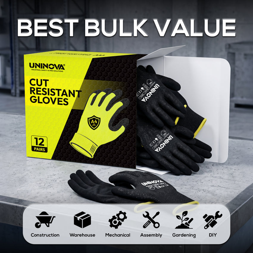 UNINOVA ANSI A4 Oil-Grip 13-Gauge Work Gloves – Multipack