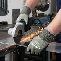 UNINOVA ANSI A5 Cut Resistant Gloves with Sandy Nitrile Grip and Touchscreen Capability
