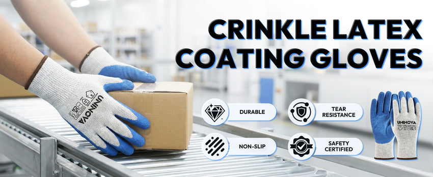 UNINOVA 10-Gauge Crinkle Latex Grip Work Gloves – Multipack