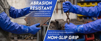 UNINOVA 26-Inch PVC Chemical Resistant Gloves – Sandy Grip, Full Arm