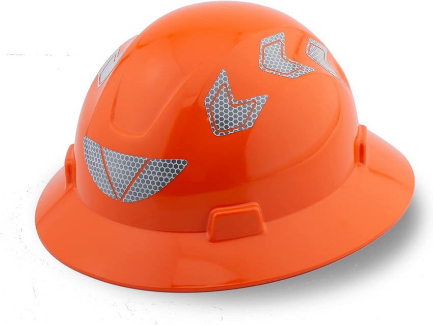 UNINOVA Class E Non-Vented HDPE Full Brim Hard Hat with 4-Point Ratchet Suspension