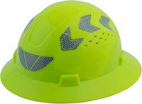 UNINOVA 18-Vent HDPE Full Brim Hard Hat with Reflective Strips, Type I Class C