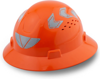 UNINOVA 18-Vent HDPE Full Brim Hard Hat with Reflective Strips, Type I Class C