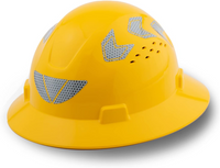 UNINOVA 18-Vent HDPE Full Brim Hard Hat with Reflective Strips, Type I Class C