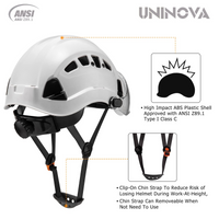 safety construction hard hat with adjustable chin strap 