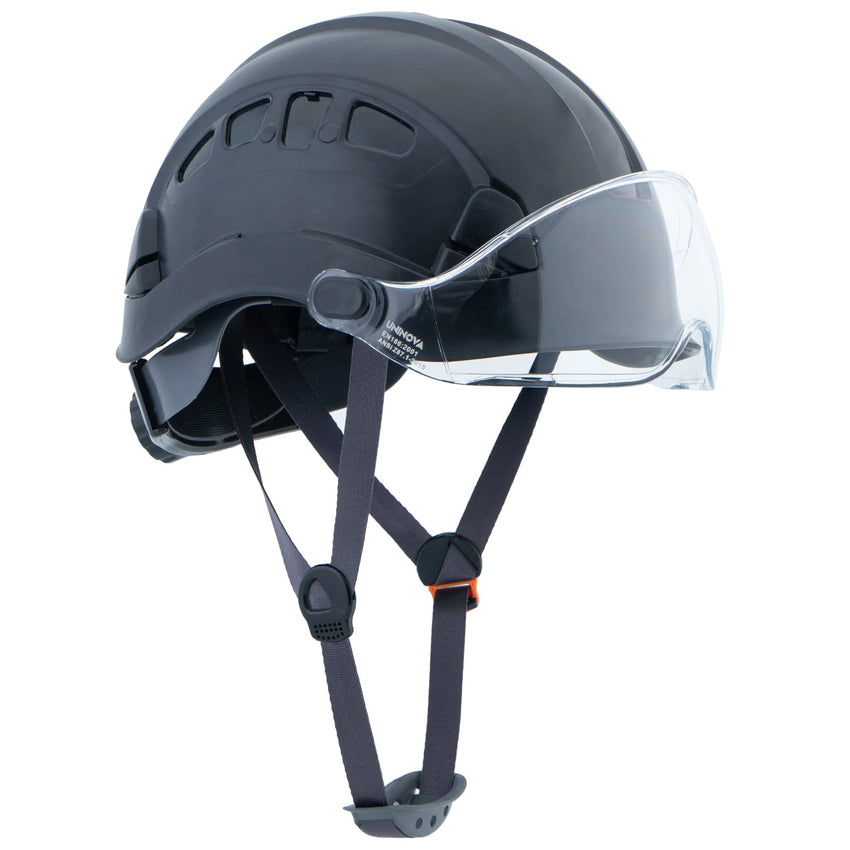 UNINOVA Type I Class C Vented Climbing-Style Safety Helmet with Clear Visor