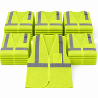 Hi Vis Mesh Safety Vest 10 Pack ANSI Class 2 Reflective Work Vests for Crews